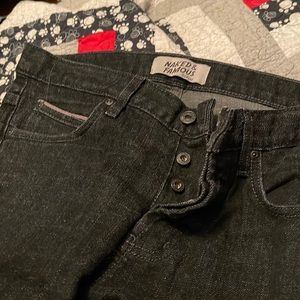 Like new Naked and Famous black stretch jeans size 33 LNWOT.